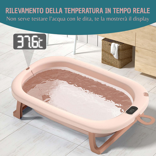 🛁 Vaschetta da bagno pieghevole per neonati – Comfort e sicurezza a portata di mano