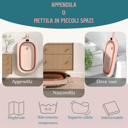 🛁 Vaschetta da bagno pieghevole per neonati – Comfort e sicurezza a portata di mano
