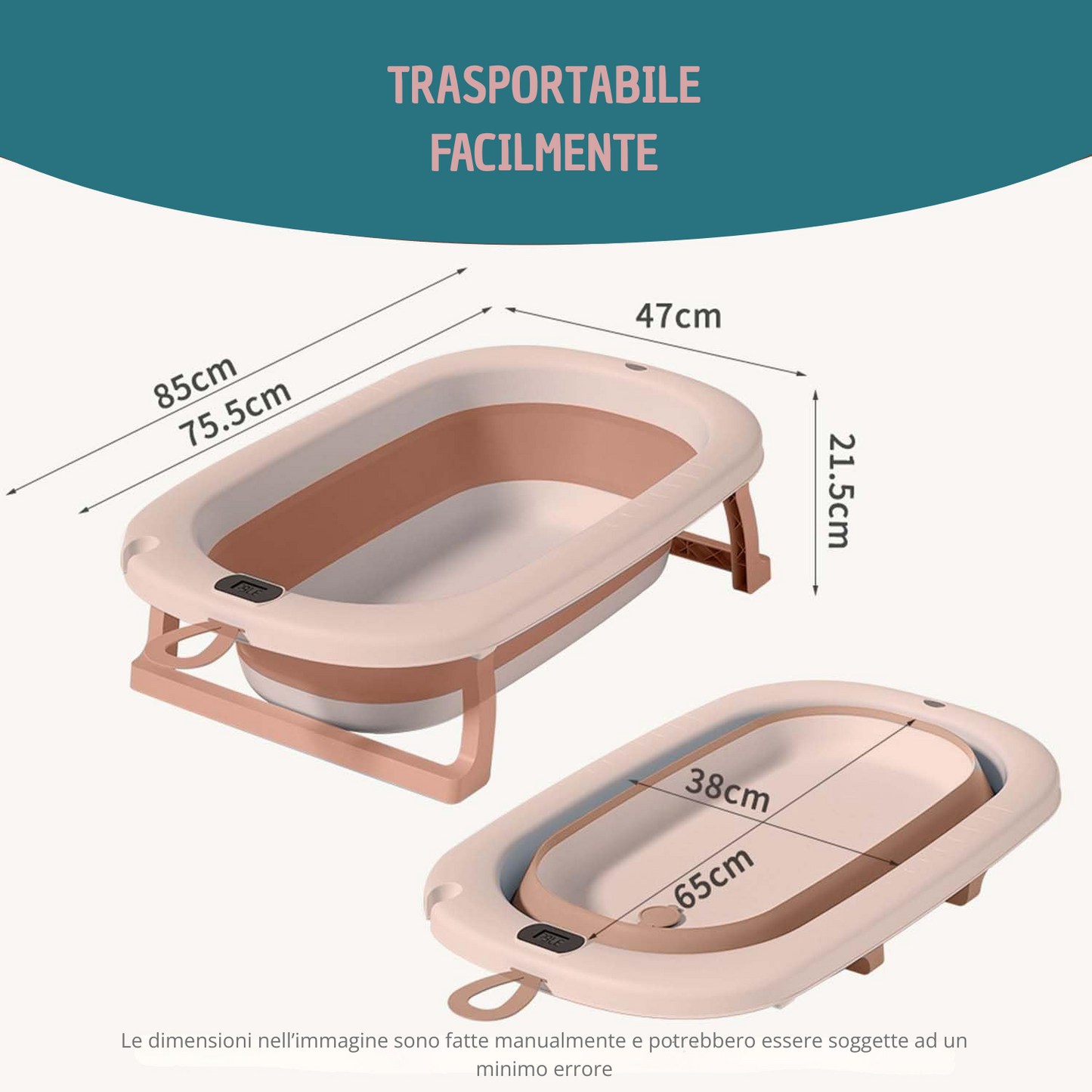 🛁 Vaschetta da bagno pieghevole per neonati – Comfort e sicurezza a portata di mano