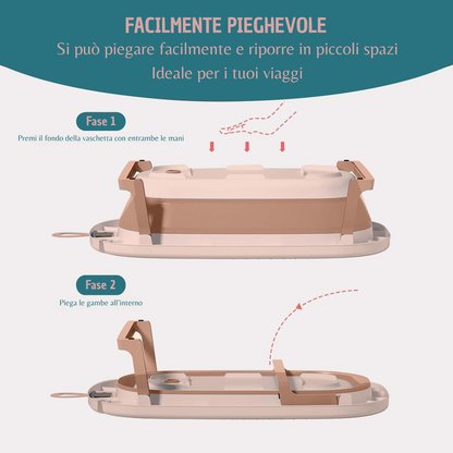 🛁 Vaschetta da bagno pieghevole per neonati – Comfort e sicurezza a portata di mano