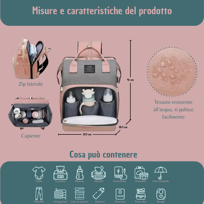 Zaino 3 in 1 con culla portatile