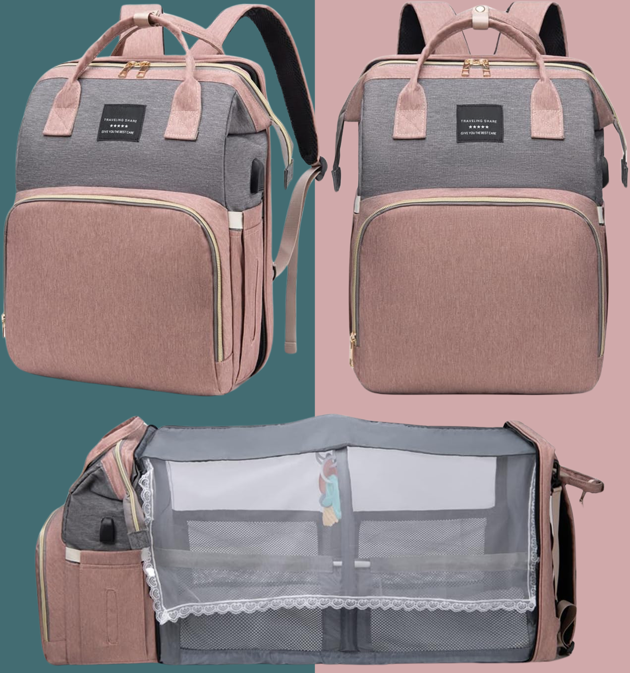 Zaino 3 in 1 con culla portatile